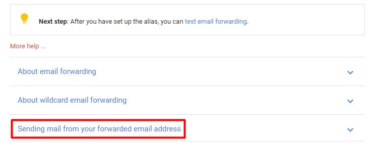 sending mail from your forwarded email address