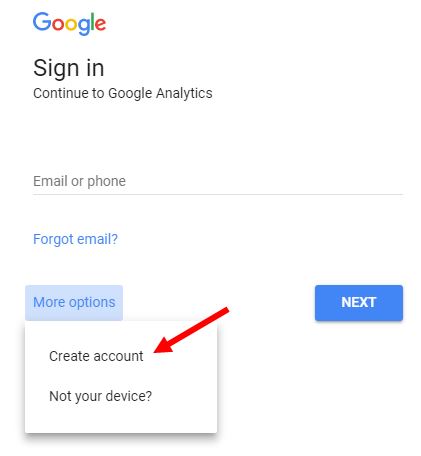 Google create account