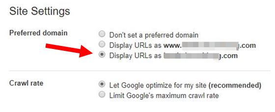 google search console preferred domain