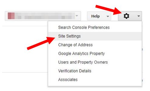 google search console setting