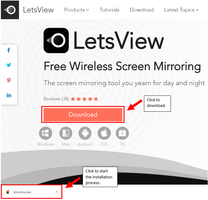 Install LetsView on PC